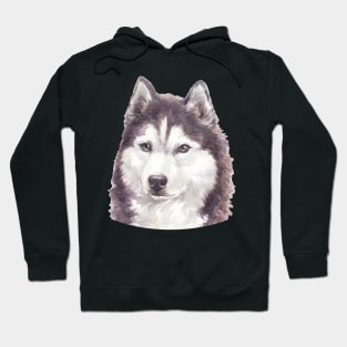 Beautiful Siberian Husky Watercolor Art Hoodie